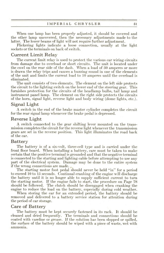 1929 Chrysler Imperial Instruction Book Page 26